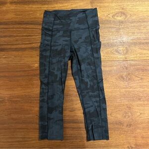 lululemon black camo cropped leggings